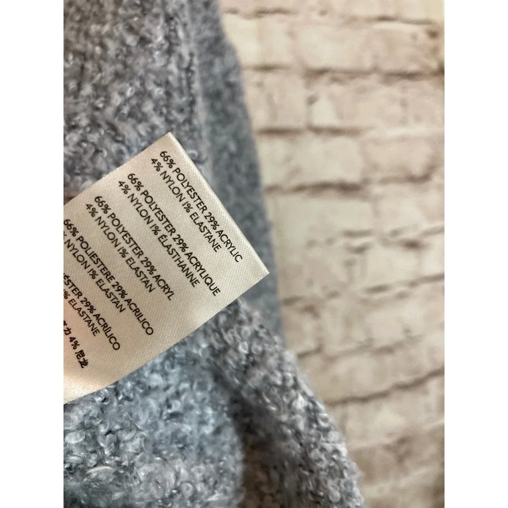 Free People BFF Cowl Neck Sweater Oversized Boxy Large Light Gray Soft Knit - Picture 13 of 15